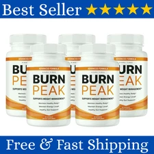 5 Pack Burn Peak for Advanced Weight Loss, BurnPeak Fat-Burner Formula 60 ct USA