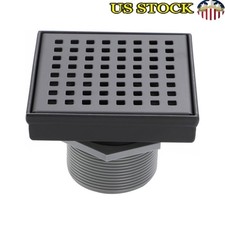 4 Inch Square Shower Drain Stainless Steel Grate Debris Basket Adjustable Feet