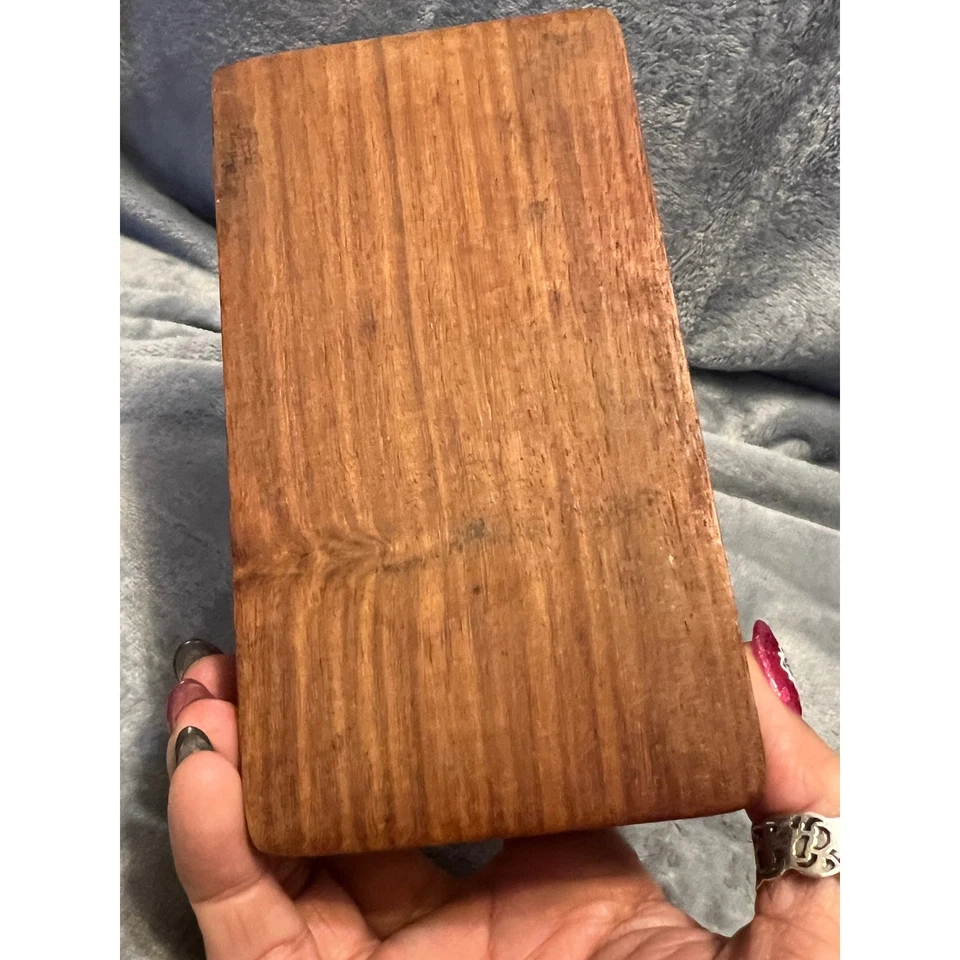 Vintage Carved Wooden Trinket Box Jewelry Keepsake Storage Hinged Lid Decorative - Image 3 of 4