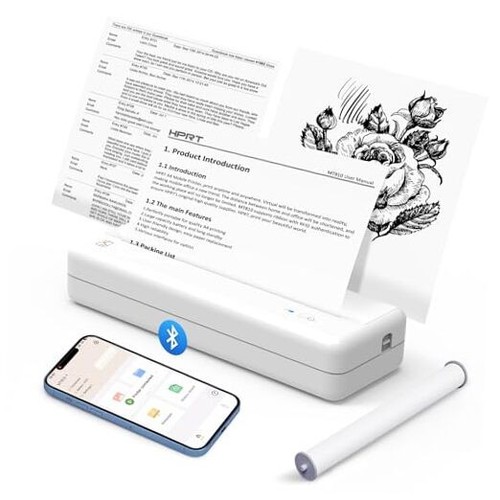 Inkless Wireless Printer for Home Offices & Travel, Supports 8" & 4" Thermal