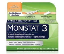 3 X  Monistat 3 Combo Day Yeast Infection Pre Filled Cream Applicators Exp 12/26