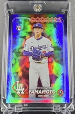 Yoshinobu Yamamoto TOPPS RARE RC ROOKIE REFRACTOR INVESTMENT CARD DODGERS MVP. rookie card picture