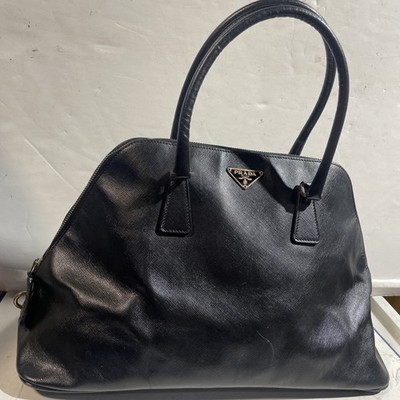 Vintage Prada Black Saffiano Leather Handbag