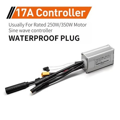 E-bike 24V/36V/48V 17A SineWave Controller WP Plug for 250W-350W Brushless Motor
