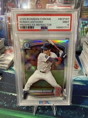 2025 Bowman Chrome Prospects Roman Anthony Refractor /499 Boston Red Sox PSA 9