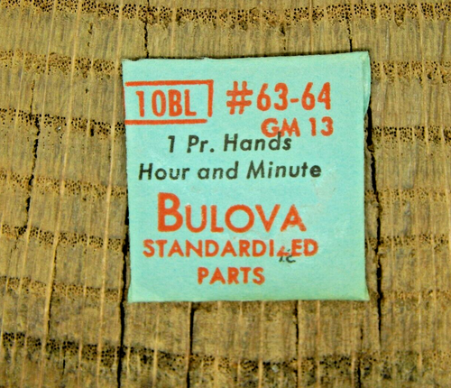 Aiguilles D'horloge Bulova 110FC N°63-64 – Acier – Luminova – NOS