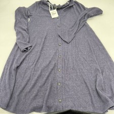 Lulus Size Xs Sweet Comfort Button Up Sweater Dress Heather Navy Blue NWT