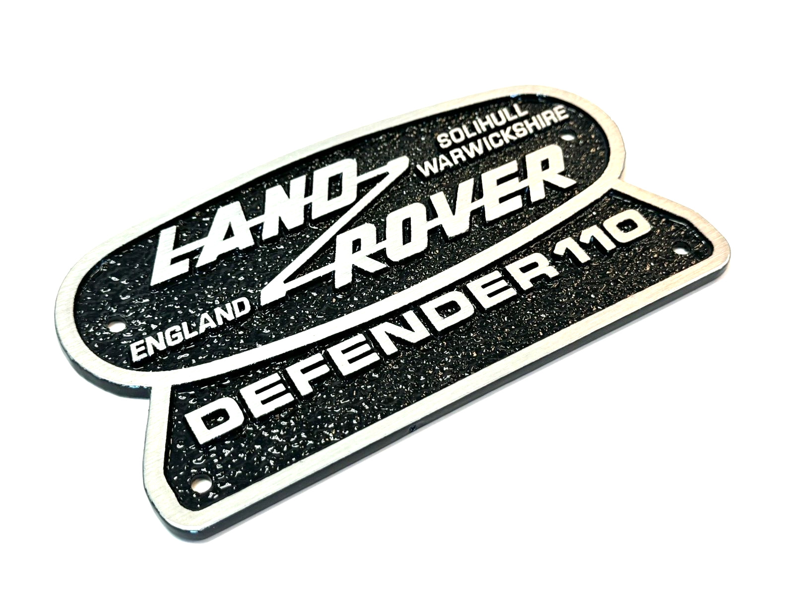 ALUMINIUM SOLID DIE-CAST LAND ROVER DEFENDER 110 SOLIHULL WARWICKSHIRE BADGE OEM