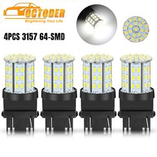 4x 3157 3156 64smd Led Reverse Tail Brake Turn Signal Drl Light Bulb 6000k White