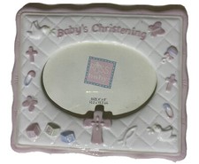 Babys Christening Treasured Memories Table Top Photo Frame Holds 4 x 6 Photo