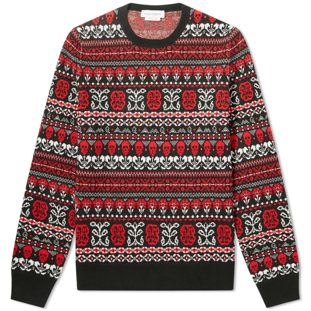 Men's Skull Fair Isle Crew Knit Jumper 