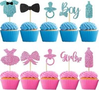 Gender Reveal Party Tortendeko Babyparty Kuchendeko 30 StüCk Jungen MäDchen Blau