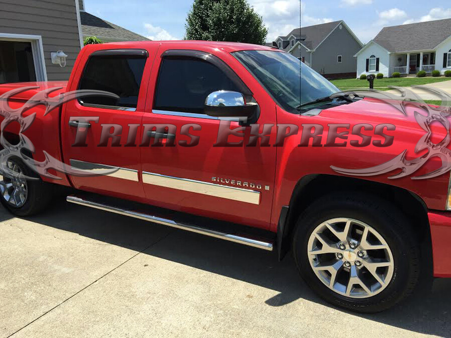 20092013 Chevy Silverado Crew Cab Chrome Body Side Molding Overlay