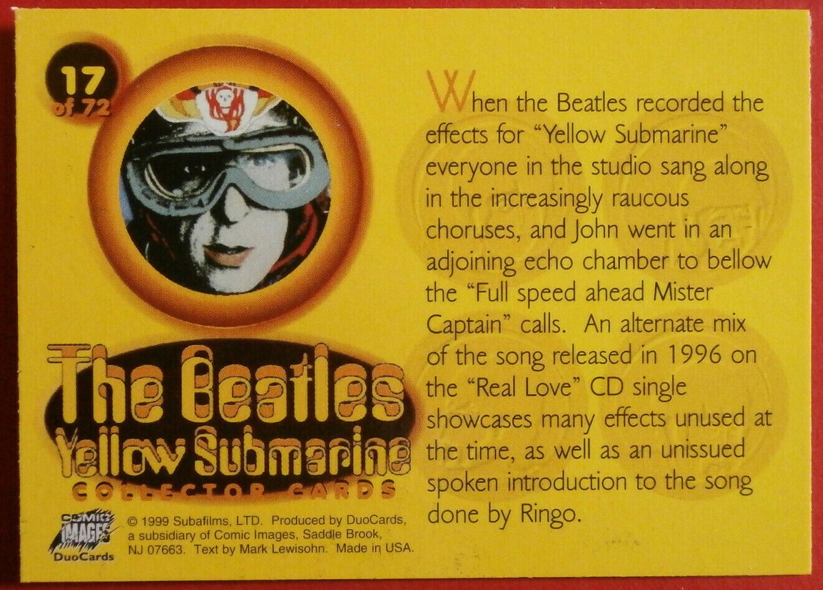 THE BEATLES YELLOW SUBMARINE Card #17 Full Speed Ahead
