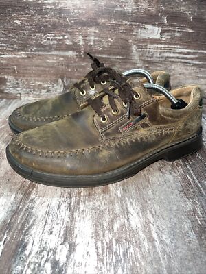 Ecco Brown Leather Light Lace-Up Shock Point Casual Shoes Mens Sz US  EU 45