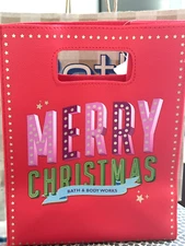 Bath & Body Works Merry Christmas Tote/Gift Bag NEW WITH TAGS