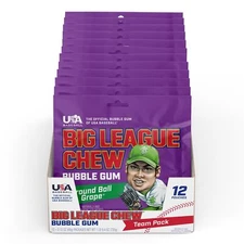 Big League Chew Ground Ball Grape Bubble Gum - Juicy Grape Flavor Explosion |