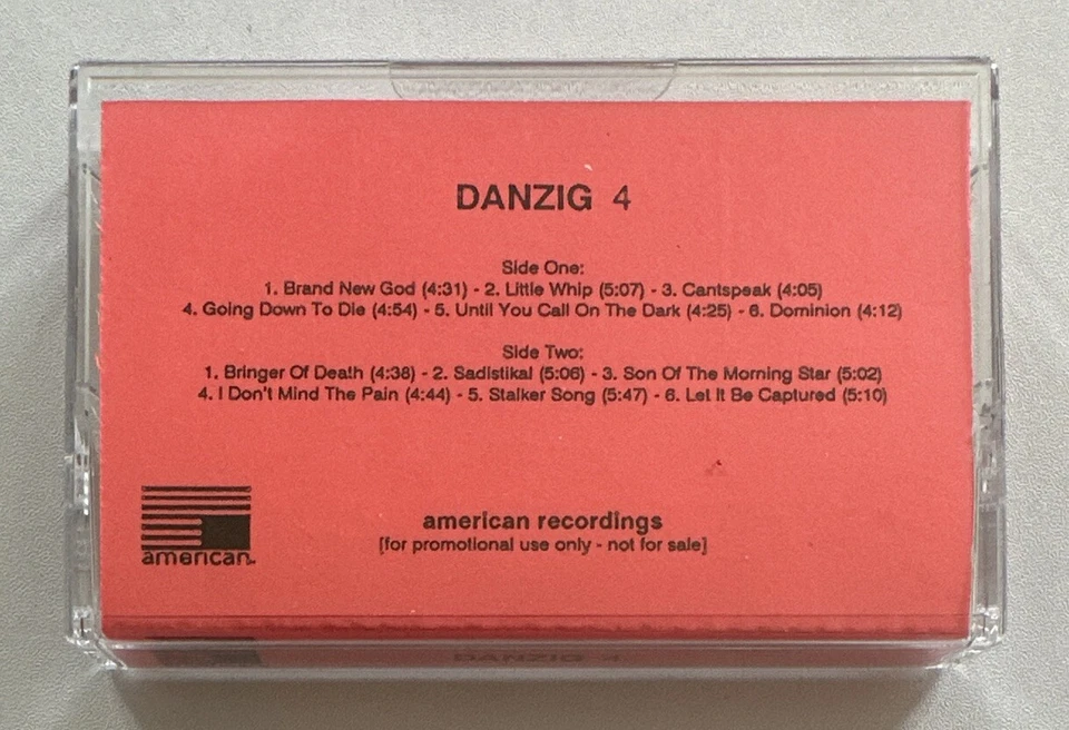 Danzig 4  Promo Cassette Tape American Recordings Rare Ex / Mint Condition - Image 2 of 4