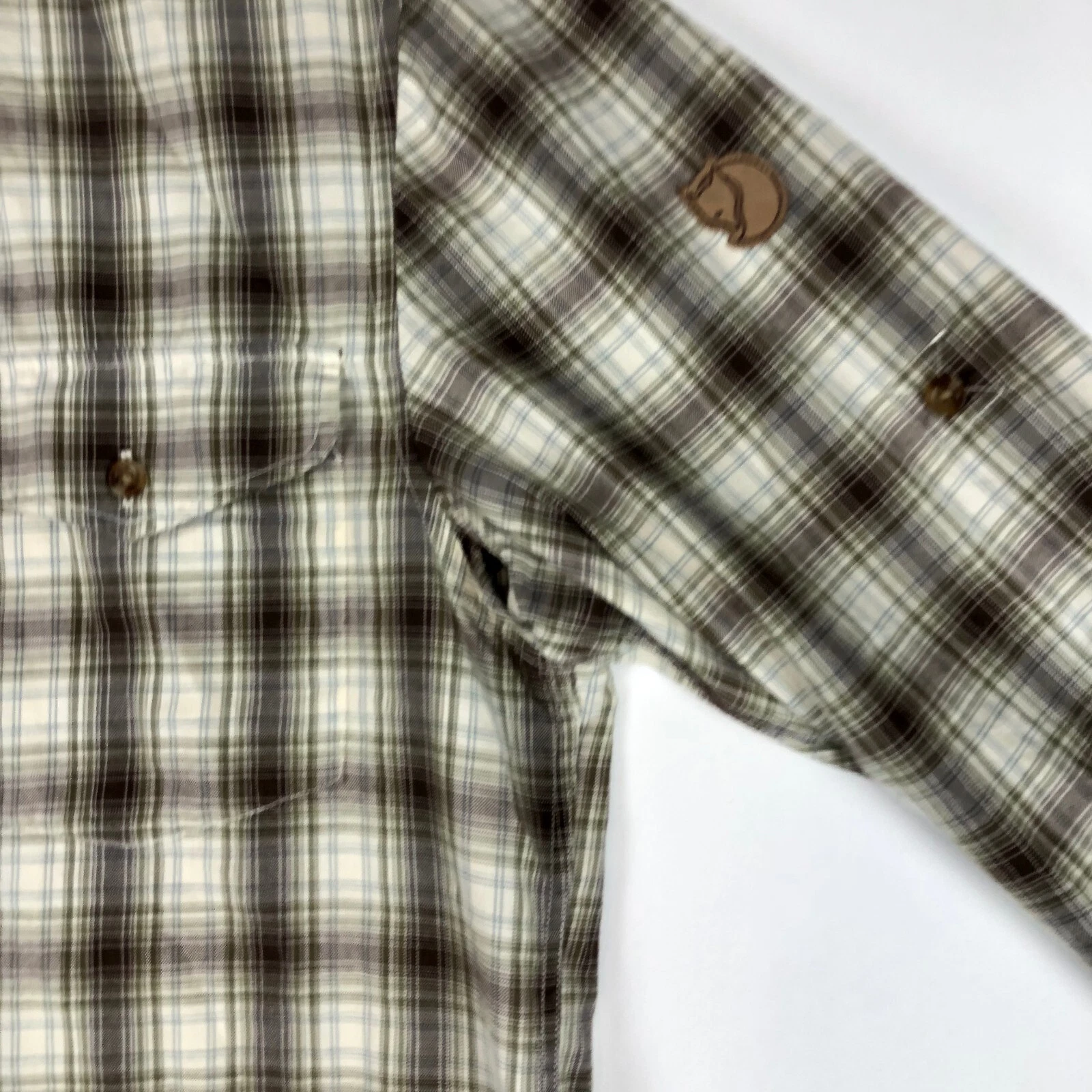 fjallraven sarek wool cotton silk flannel button down trekking plaid shirt