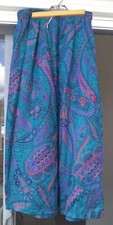 Vintage 80s Pretense Mid Calf Skirt Rayon Multi Color Paisley Size 12 EUC