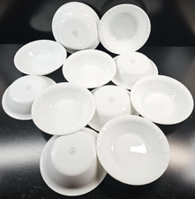 11 Corelle Enhancements Soup Cereal Bowls Set Corning White Swirl Dishes USA Lot