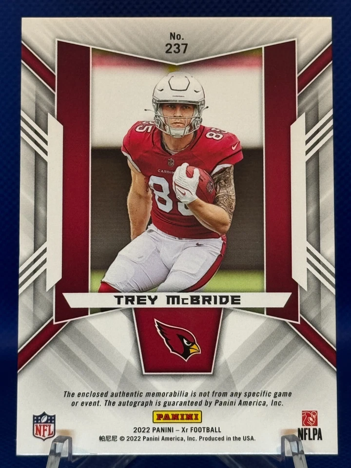 TREY McBRIDE 🔥/25 Rookie Patch Auto (RPA)🔥 2022 Panini Xr #237 Cardinals - Image 2 of 3