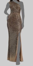 Dress the Population Women Beige Sariah Mermaid Gown Size M