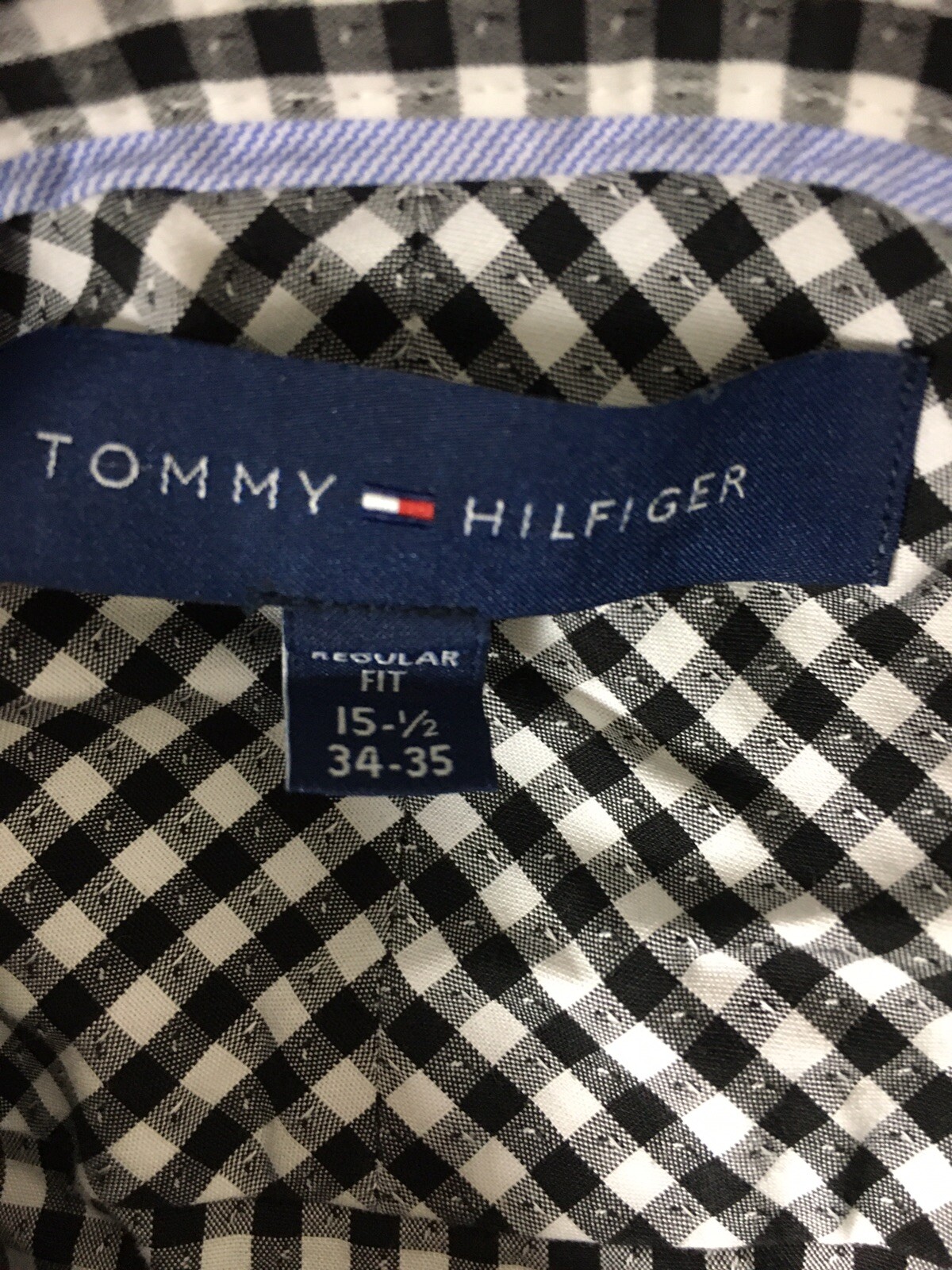Tommy Hilfiger Shirt Mens 15.5 ( 34-35) Gray Plaid Long Sleeve  Button Down thumbnail 6