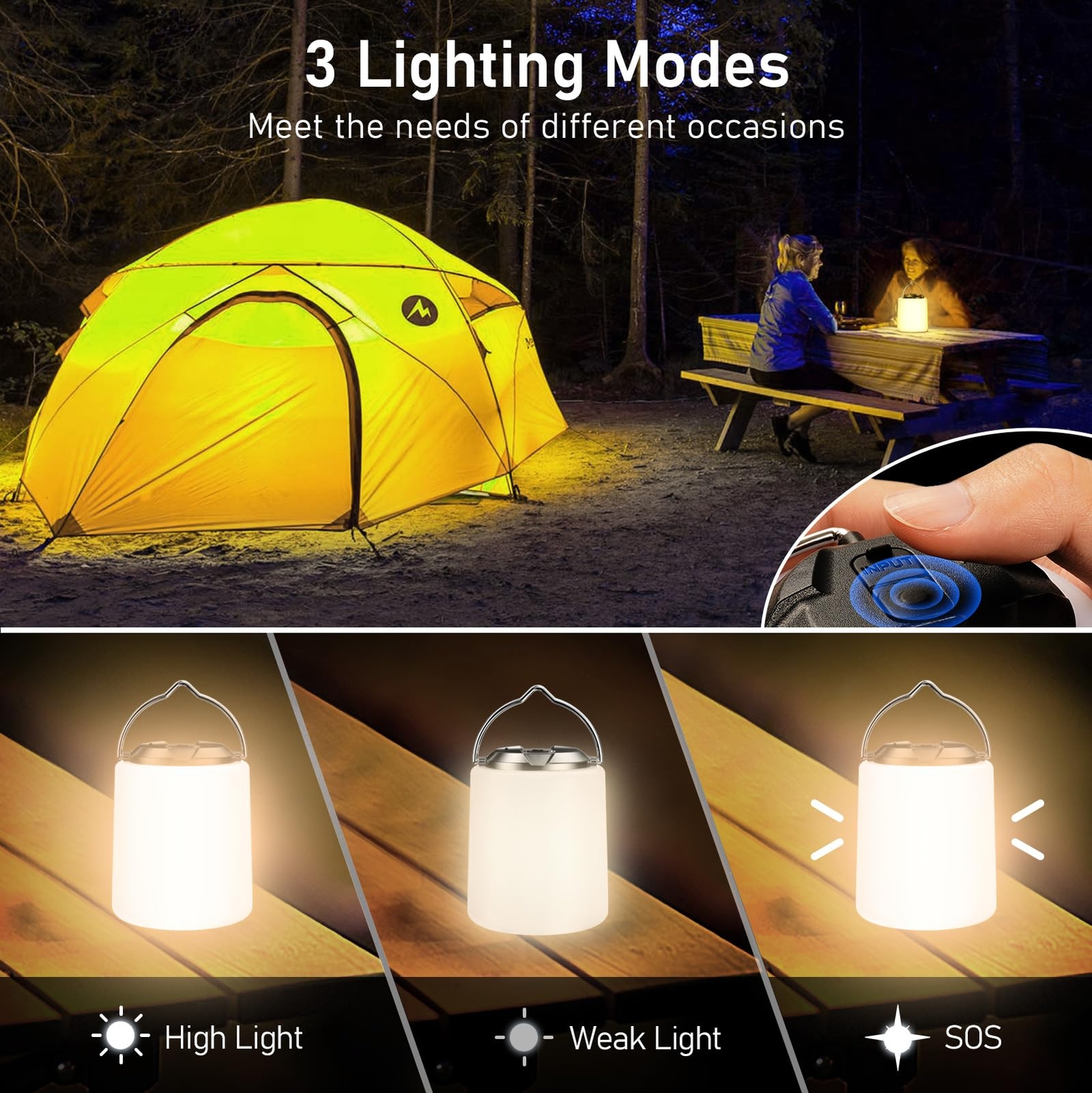 Camping Lantern Rechargeable, Blukar Camping Lights Lamp 3000K Warm