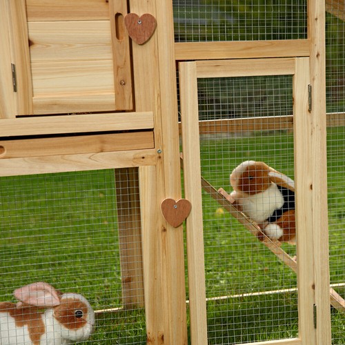 Kaninchenstall Holz Hasenstall Freigehege Hasenkäfig Kleintierauslauf Stall 🐇 - Bild 4 von 20