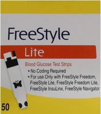 Abbott Free-style Lite Diabetic Blood Glucose Test Strips 50ct Ex- 30/11/2026
