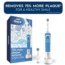Oral-B Kids Electric Toothbrush with Sensitive Brush Head and Timer, Age 3+