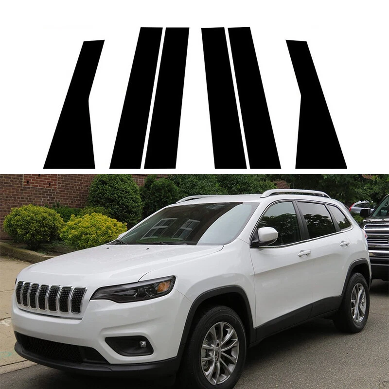 🔥For Jeep Cherokee 14-23 Window Pillar Posts Door Side Stickers Cover Trim Kit Foto 2 de 4