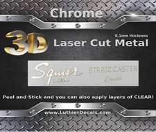 Squier Stratocaster Guitar Decal 3d metal Headstock Restoration Sticker m60