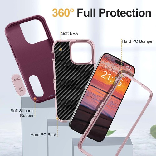 For Apple iPhone 14 Pro Max/14 Pro/14 Plus/14 Shockproof Case Stand Holder Cover - Picture 34 of 36