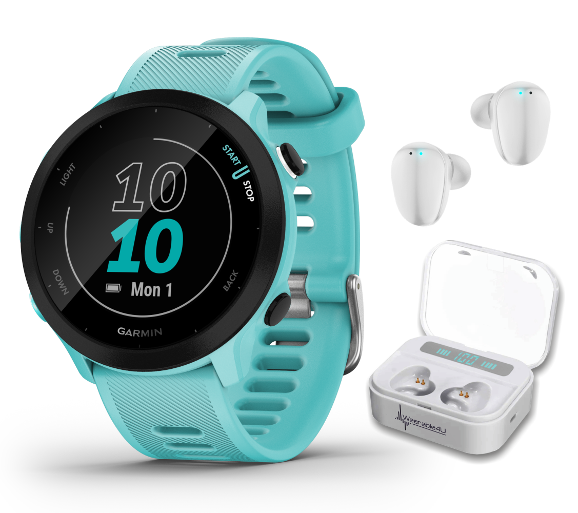 Garmin Forerunner 55 GPS Multisport Smartwatch Aqua w/ Wearable4U