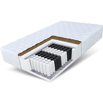 Matratze 180x200 HOME MAX Taschenfederkern H3 H4 7 Zonen Kokos 24 cm Kaltschaum