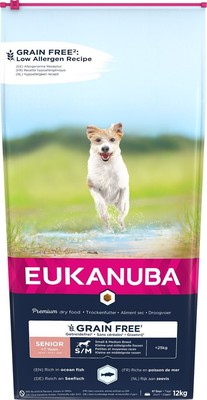 8710255188980 EUKANUBA Grain Free Senior small/medium breed, Ocean fish - Trocke