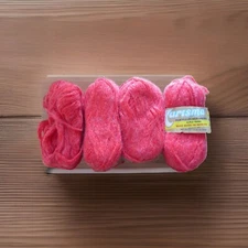 Vtg Karisma National Yarn Crafts Acrylic/Virgin Lamb's Wool -Lot of 4 Red