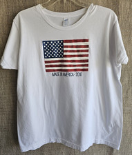 Made In America 2016 With Glittered American Flag Women's White XL