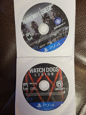 LOT OF 2: WATCH DOGS LEGION + RAINBOW SIX SIEGE PlayStation 4 GAME ONLY