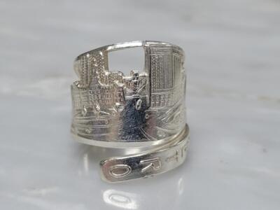Sterling Silver Campus Martius Detroit Spoon Ring ~ Sz 6.5 ~ 11.2 g ~ 3-E277