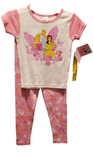 DISNEY SWEET PRINCESS SPARKLE GIRLS SLEEPWEAR PAJAMAS SHORT SLEEVE  PANTS NEW 6