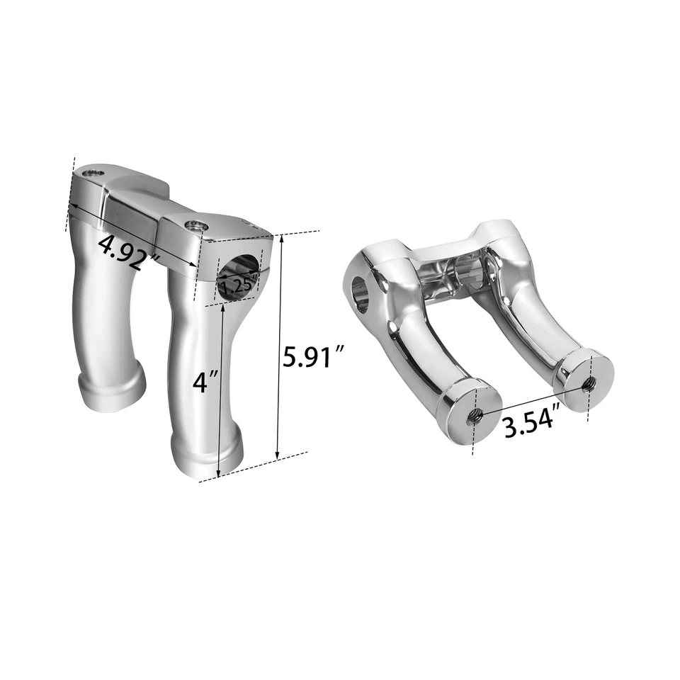 4" Handlebar Riser 1.25" Bar Fit For Harley Softail Fatboy Dyna Street Fat Bob - Image 4 of 4