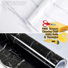 Gloss Marble Granite Wallpaper Vinyl Wrap Film Home White Black Pink Grain Stone