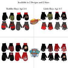 Nickelodeon 4 Pair Gloves or Mittens Cold Weather Set, Little Boys, Age 2-7