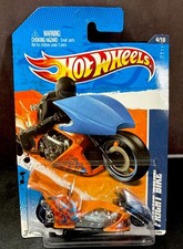 Hot Wheels 2011 Fright Bike Motorcycle - HW Drag Racers - Orange , MC3 Wheels