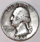 1941-P Washington Silver Quarter - Very Good - #2508A
