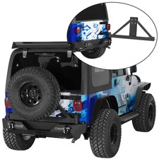 Rear Bumper W Tire Carrier For 8706 Yjtj Swingout 35 Spare Dual Latch