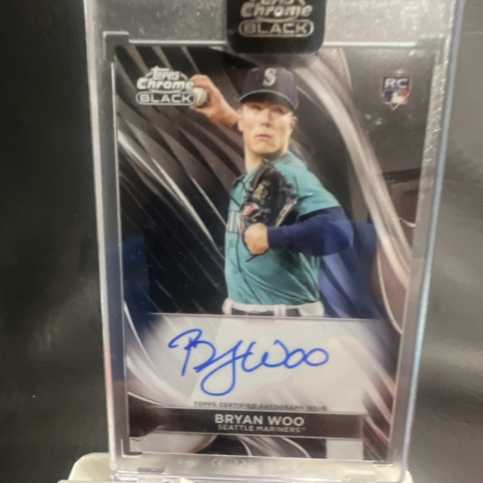 2024 Topps Chrome Black Bryan Woo Autograph Rookie Insert #CBA-BW Mariners